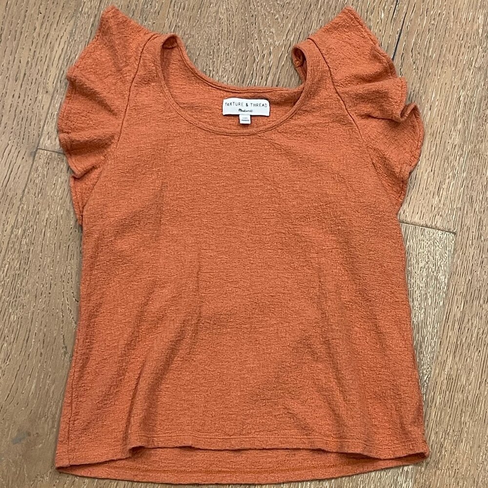 Madewell Texture & Thread Orange Shirt - Size XXS